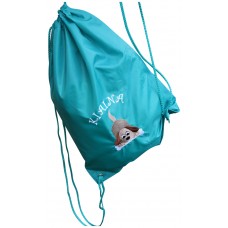 Girls Personalised Embroidered Dog Gym Bag/PE Kit Bag
